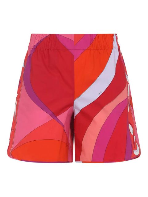 PUCCI abstract-print elastic-waist shorts - Red