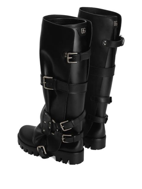 Dolce & Gabbana buckle-strap biker boots - Black - zdjęcie produktu nr 2