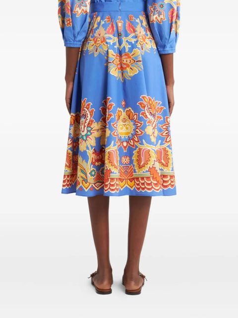 ETRO printed poplin midi skirt - Blue - zdjęcie produktu nr 2