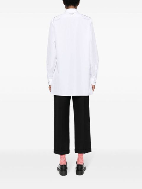Prada crystal-button cotton shirt - White