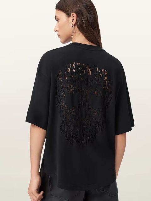 AllSaints t-shirt bawełniany CRANEO damski kolor czarny W065JD