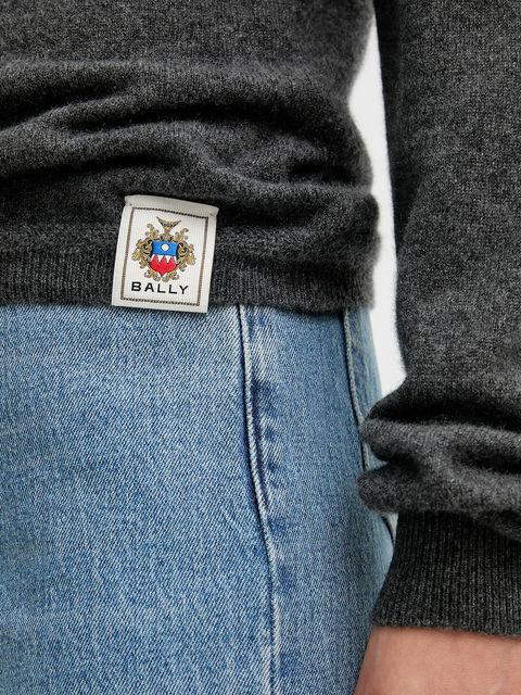 Bally sweter kaszmirowy damski kolor szary lekki WKN07P