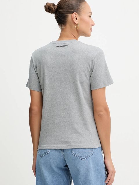 Karl Lagerfeld t-shirt bawełniany damski kolor szary A1W17130