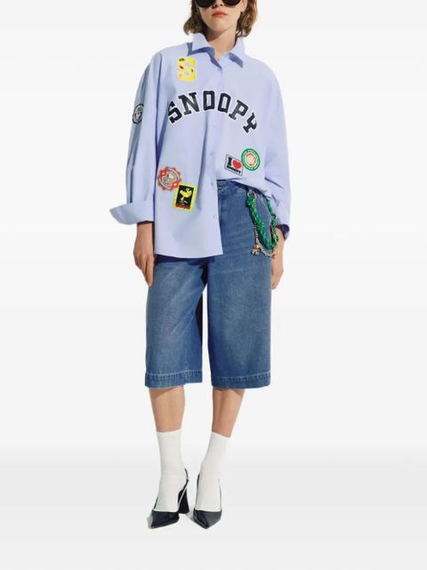 Essentiel Antwerp Woodstock-embroidered denim shorts - Blue - zdjęcie produktu nr 2