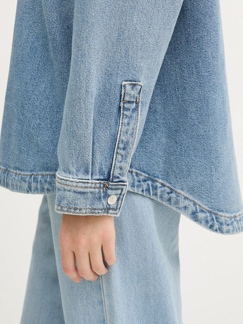 Calvin Klein Jeans koszula jeansowa damska kolor niebieski relaxed z kołnierzykiem klasycznym LV047E753G