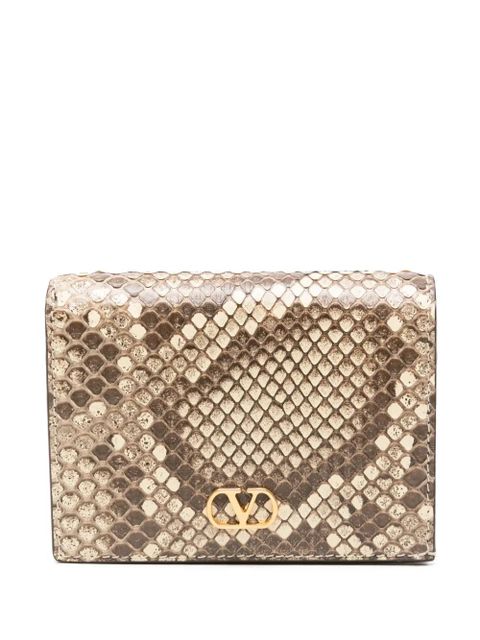 Valentino Garavani snakeskin-effect wallet - Neutrals - zdjęcie produktu nr 1