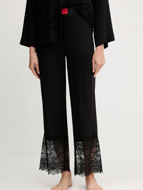 HUGO spodnie piżamowe damska kolor czarny koronkowa 50549974 - zdjęcie produktu nr 1