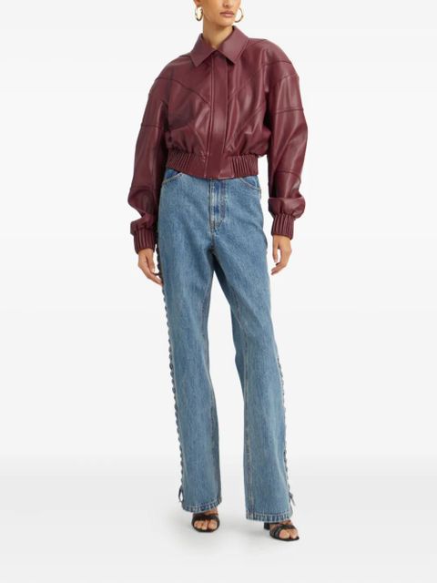 ROTATE BIRGER CHRISTENSEN angular-panelling bomber jacket - Red - zdjęcie produktu nr 2