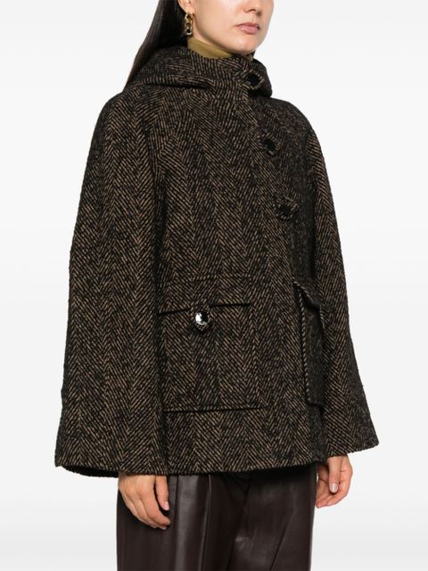 GANNI herringbone jacket - Brown