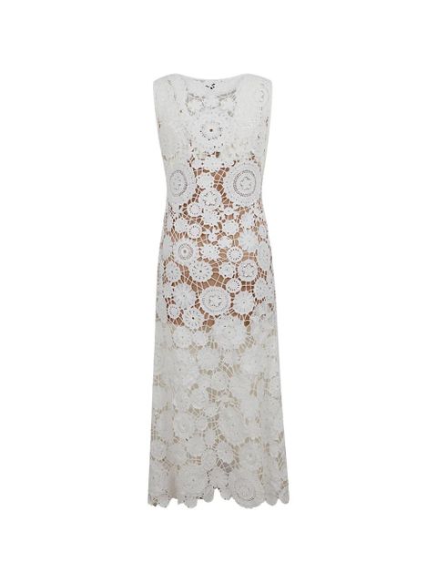 Self-Portrait floral-motif crochet-knit dress - White - zdjęcie produktu nr 2