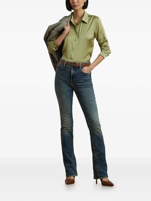 Lauren Ralph Lauren satin-finish long-sleeve shirt - Green - zdjęcie produktu nr 2