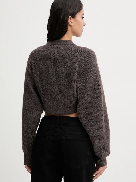 Tommy Jeans sweter z dodatkiem wełny damski kolor brązowy DW0DW22024