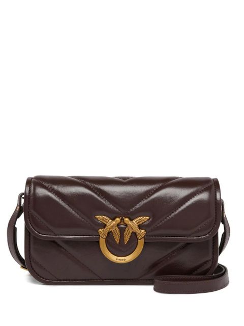 PINKO quilted birds-embellished cross body bag - Brown - zdjęcie produktu nr 1