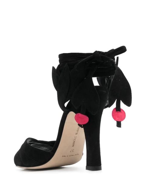 Manolo Blahnik Ossie 100mm open-toe suede sandals - Black - zdjęcie produktu nr 2