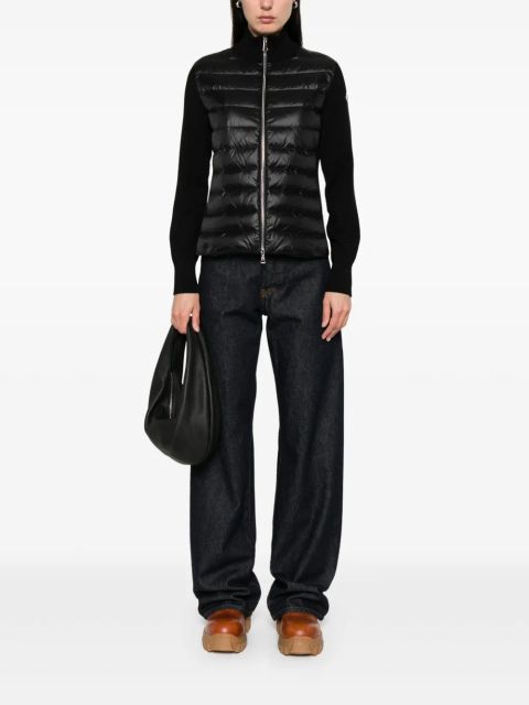 Moncler wool zip-up puffer jacket - Black