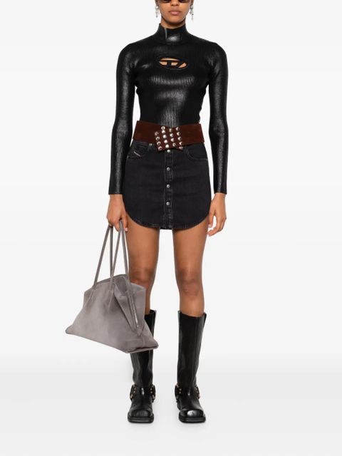 Diesel high-neck ribbed top - Black