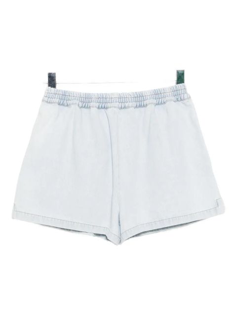 Off-White logo-print denim shorts - Blue