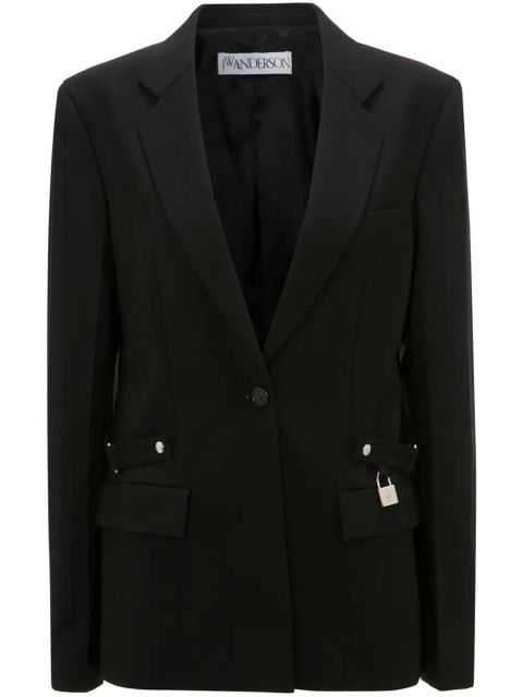JW Anderson padlock-detail single-breasted blazer - Black - zdjęcie produktu nr 1