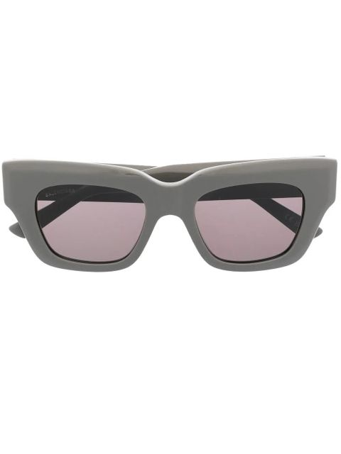 Balenciaga Eyewear logo-plaque square-frame sunglasses - Grey - zdjęcie produktu nr 1
