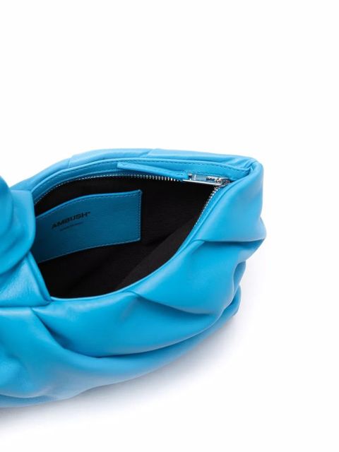 AMBUSH Nejiri leather wrist clutch bag - Blue