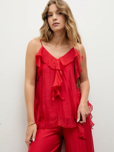 Answear.LAB komplet damski kolor czerwony - zdjęcie produktu nr 2