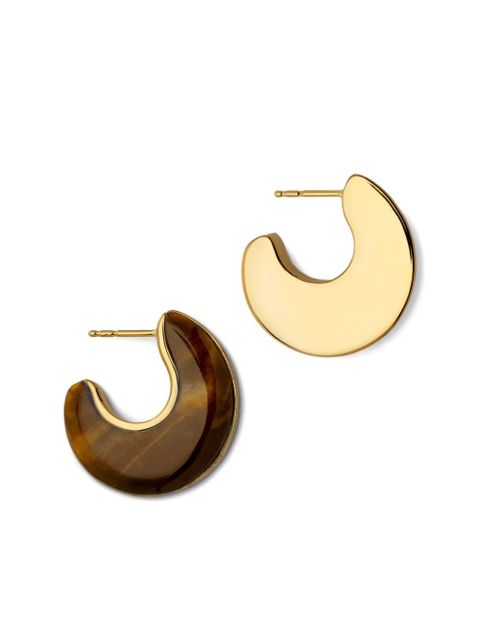 Monica Vinader Kate Young tiger-eye gold-vermeil earrings
