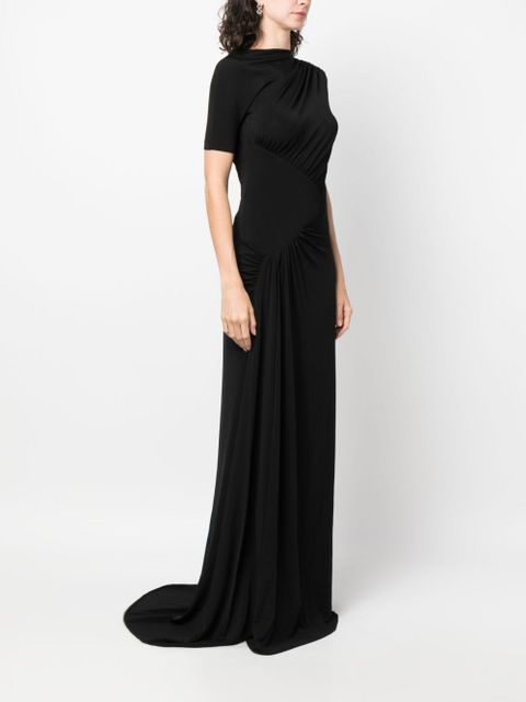 Givenchy gathered short-sleeve maxi dress - Black