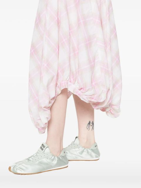 Gimaguas checked asymmetric-hem dress - White