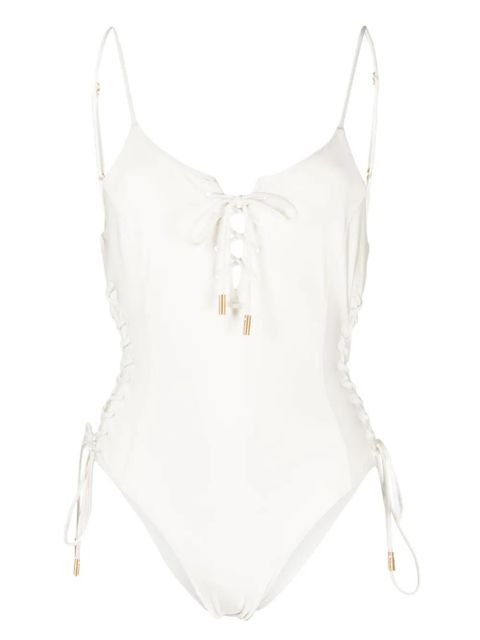 Cult Gaia Hallie lace-up swimsuit - White - zdjęcie produktu nr 1