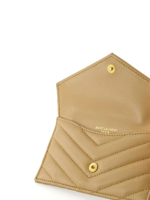 Saint Laurent Cassandre Fragments card holder - Neutrals