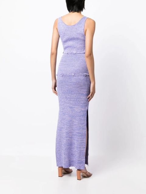 Christopher Esber buttoned-panel knit dress - Purple