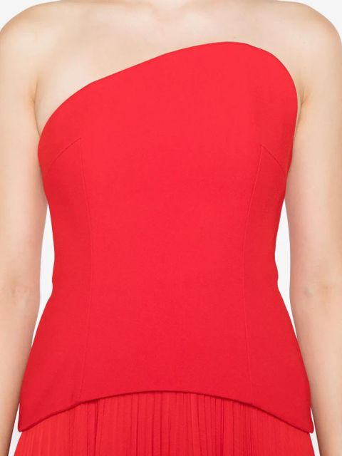 Solace London Britt strapless pleated dress - Red