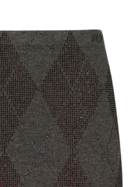 Alexander Wang crystal hotfix argyle tennis mini skirt - Brown - zdjęcie produktu nr 2
