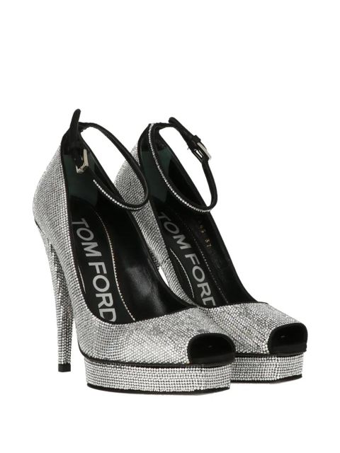 TOM FORD crystal-embellished platform sandals - Silver - zdjęcie produktu nr 2