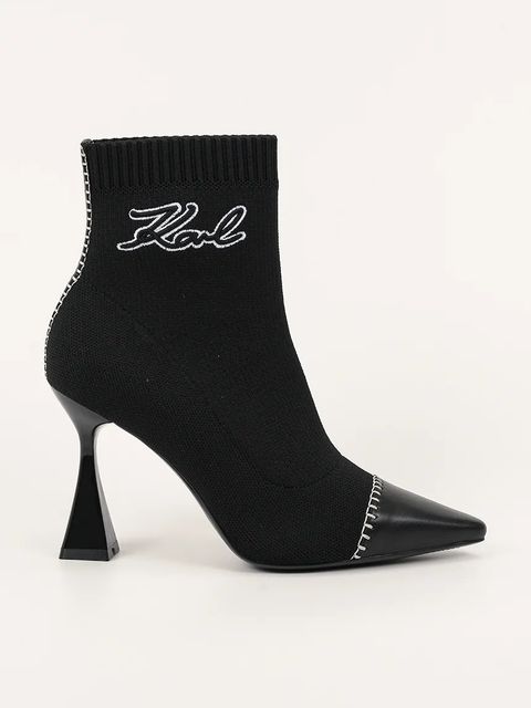 Karl Lagerfeld botki DEBUT II damskie kolor czarny na słupku KL32062 - zdjęcie produktu nr 1