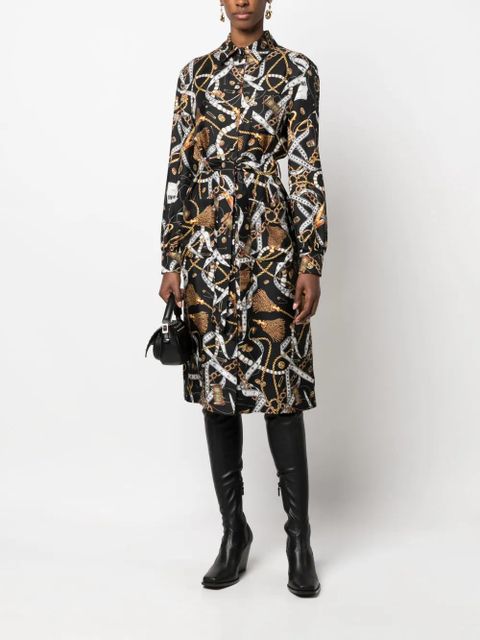 Moschino graphic-print silk midi dress - Black - zdjęcie produktu nr 2