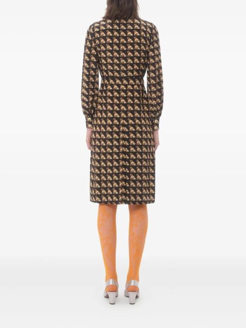 Valentino Garavani Petit Charles-print crepe de chine midi dress - Black