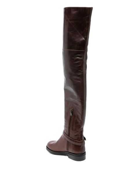 Coperni leather over-the-knee boots - Brown