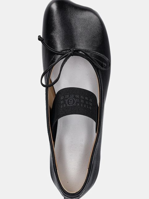 MM6 Maison Margiela baleriny skórzane kolor czarny S59WZ0099