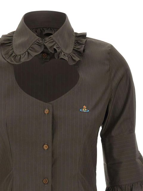Vivienne Westwood Toulouse Frill striped shirt - Brown