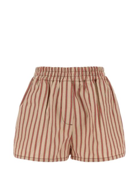 FENDI striped logo-patch shorts - Neutrals - zdjęcie produktu nr 1