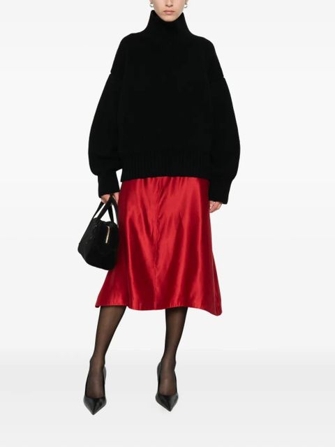 KHAITE satin midi skirt - Red - zdjęcie produktu nr 2