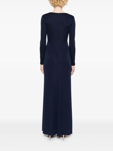 Lauren Ralph Lauren twisted V-neck gown - Blue