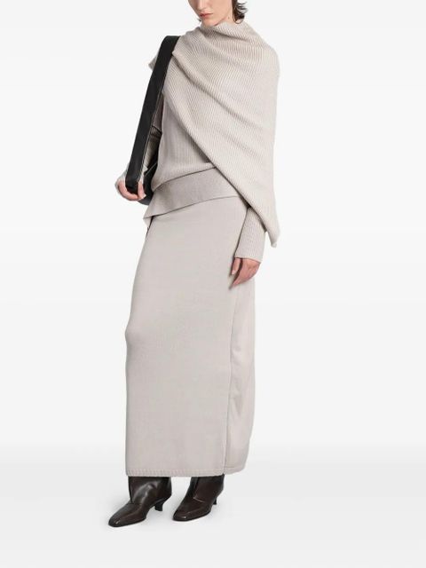 ENTIRE STUDIOS asymmetric ribbed knit sweater - Neutrals