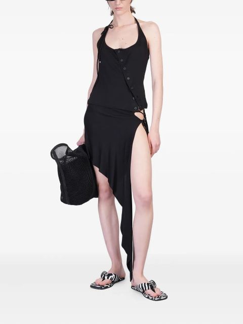 The Attico asymmetric-hem lace-up skirt - Black - zdjęcie produktu nr 2