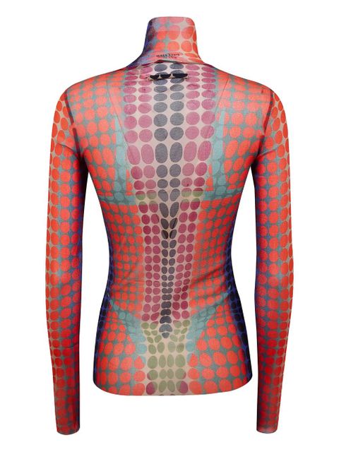 Jean Paul Gaultier polka-dot long-sleeve top - Orange