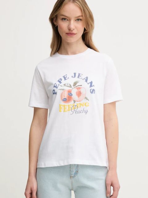 Pepe Jeans t-shirt bawełniany VENUSA damski kolor biały PL506056