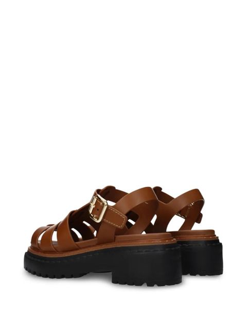 Prada cage-strap platform sandals - Brown