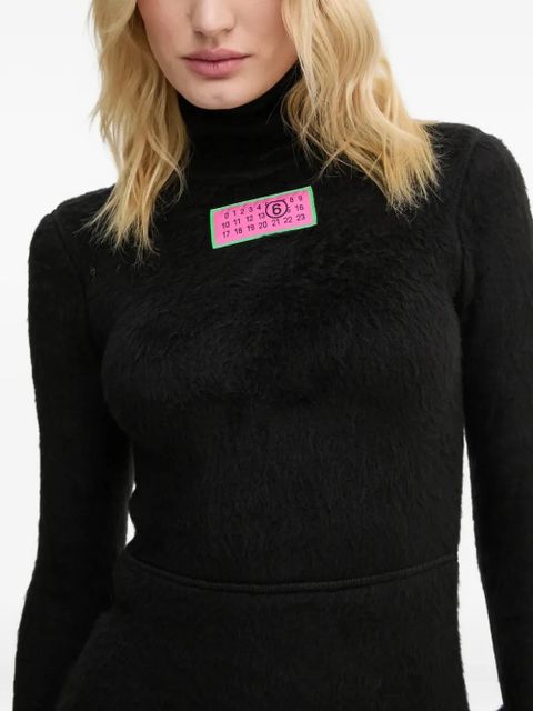 MM6 Maison Margiela Numbers-motif mini dress - Black