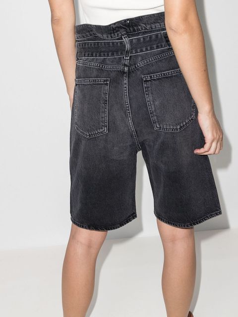 AGOLDE Reworked '90s belted denim shorts - Black